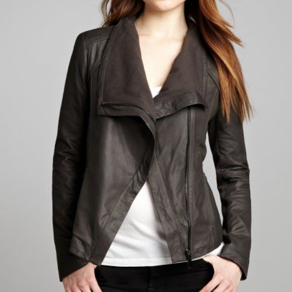 T Tahari Jackets & Blazers - T Tahari Leather Moto Jacket